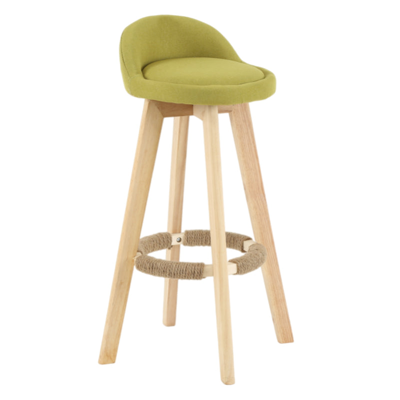 Taburete moderno sin brazos para mostrador, taburete de bar de madera para sala de estar con cojín y pedal