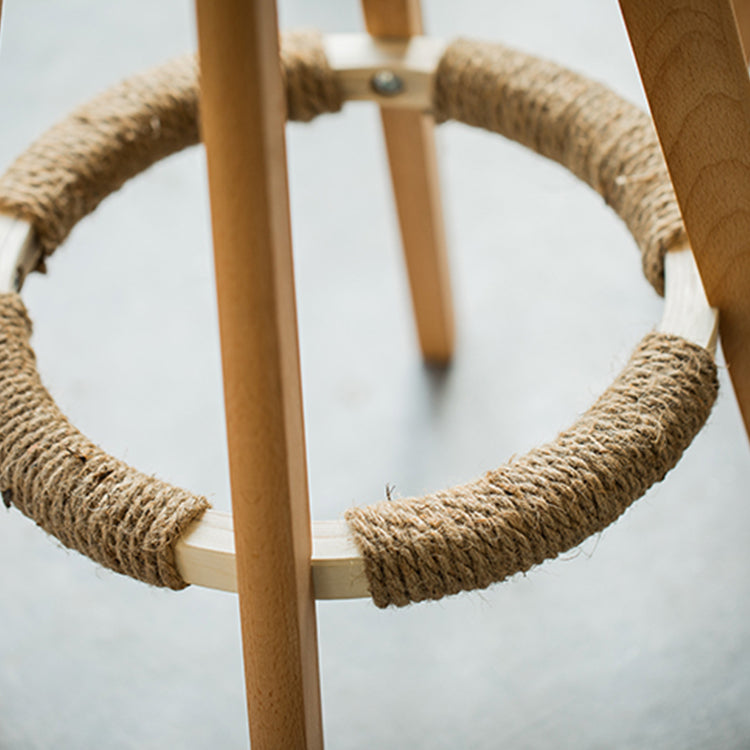 Taburete moderno sin brazos para mostrador, taburete de bar de madera para sala de estar con cojín y pedal