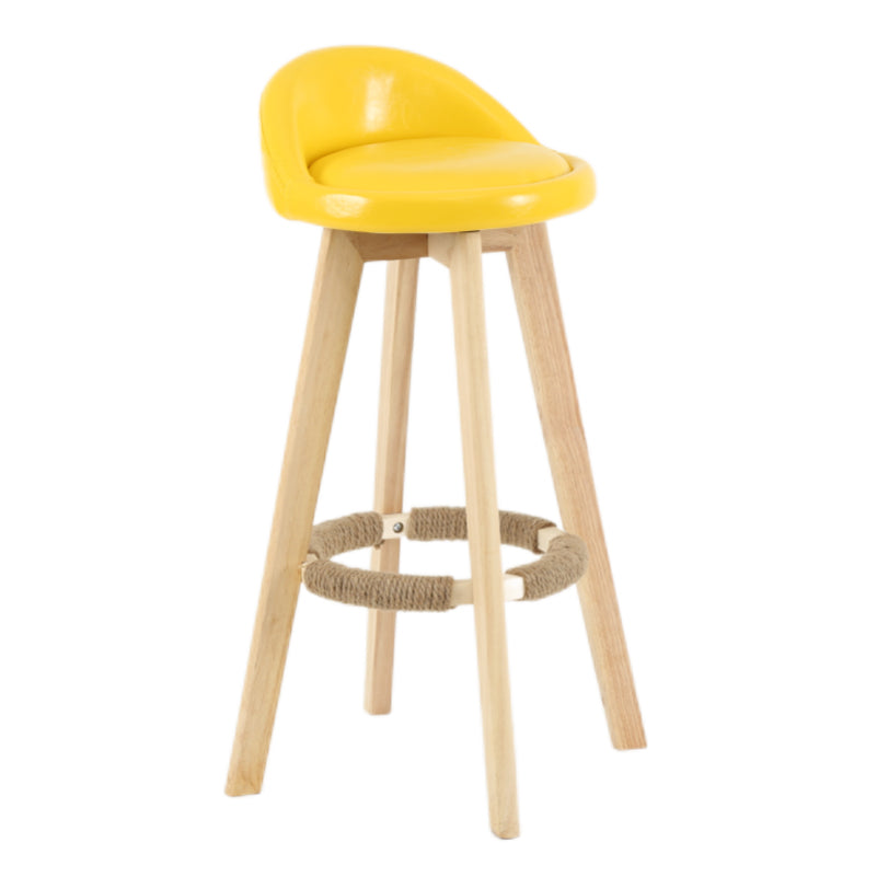 Taburete moderno sin brazos para mostrador, taburete de bar de madera para sala de estar con cojín y pedal