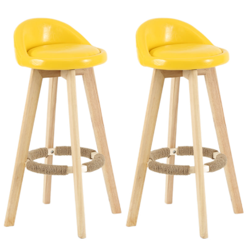 Taburete moderno sin brazos para mostrador, taburete de bar de madera para sala de estar con cojín y pedal