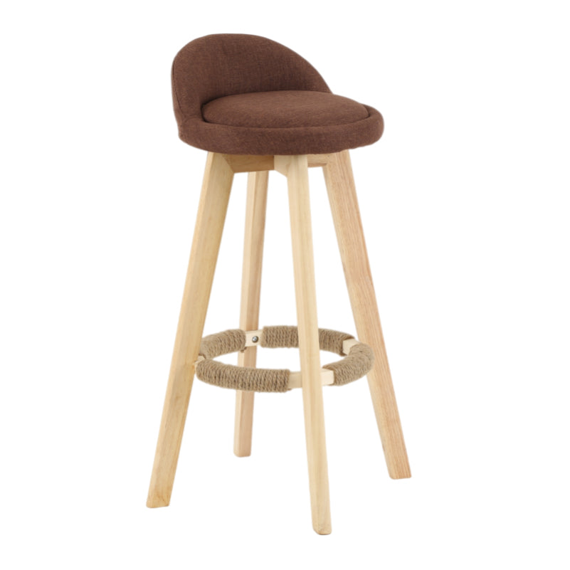 Taburete moderno sin brazos para mostrador, taburete de bar de madera para sala de estar con cojín y pedal