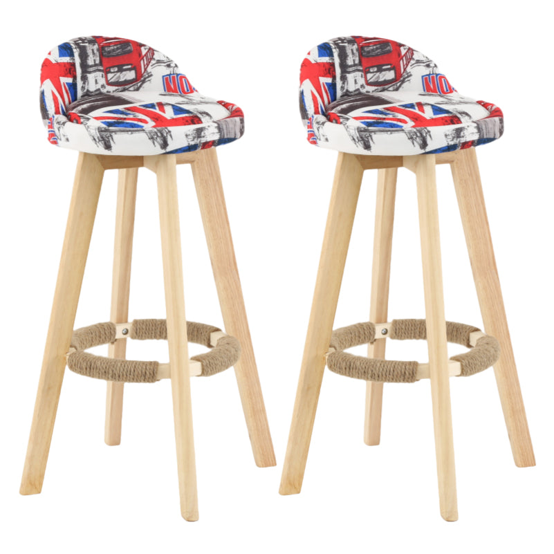 Taburete moderno sin brazos para mostrador, taburete de bar de madera para sala de estar con cojín y pedal