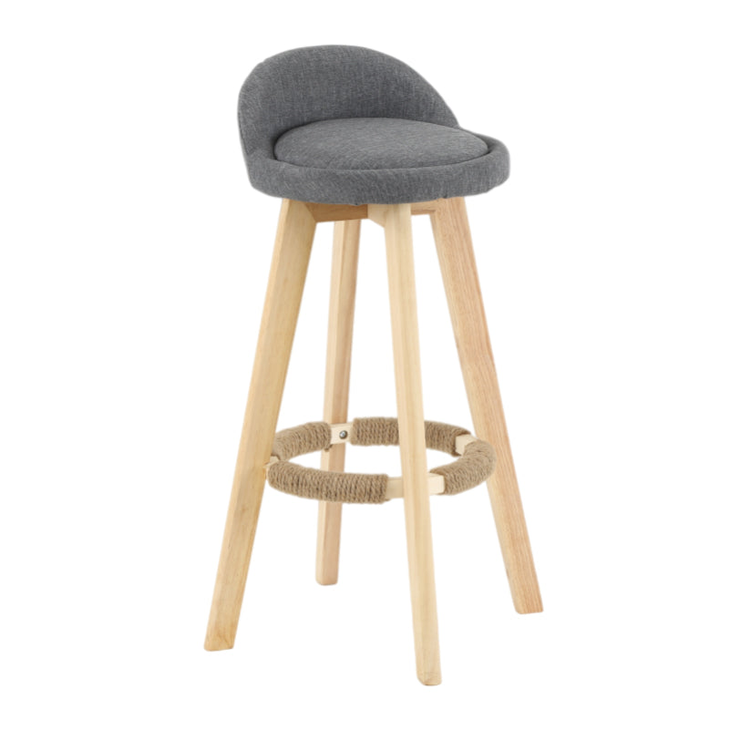 Taburete moderno sin brazos para mostrador, taburete de bar de madera para sala de estar con cojín y pedal