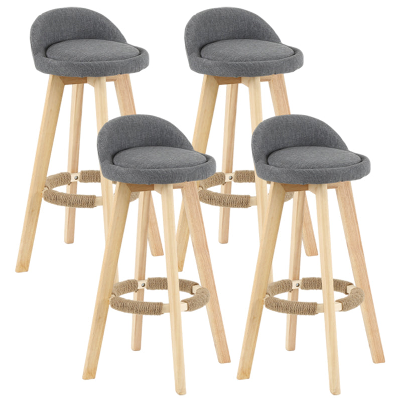 Taburete moderno sin brazos para mostrador, taburete de bar de madera para sala de estar con cojín y pedal