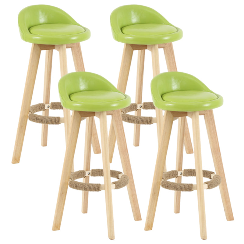 Taburete moderno sin brazos para mostrador, taburete de bar de madera para sala de estar con cojín y pedal
