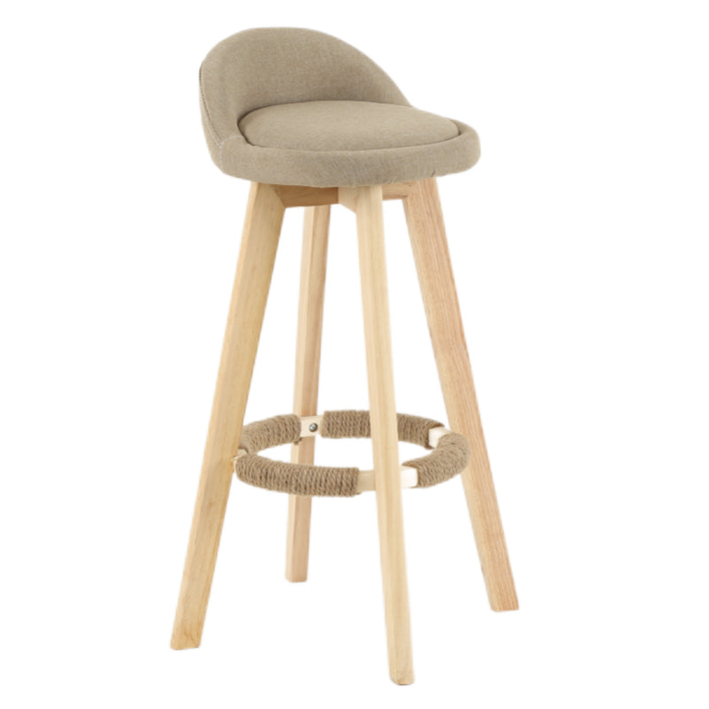Taburete moderno sin brazos para mostrador, taburete de bar de madera para sala de estar con cojín y pedal