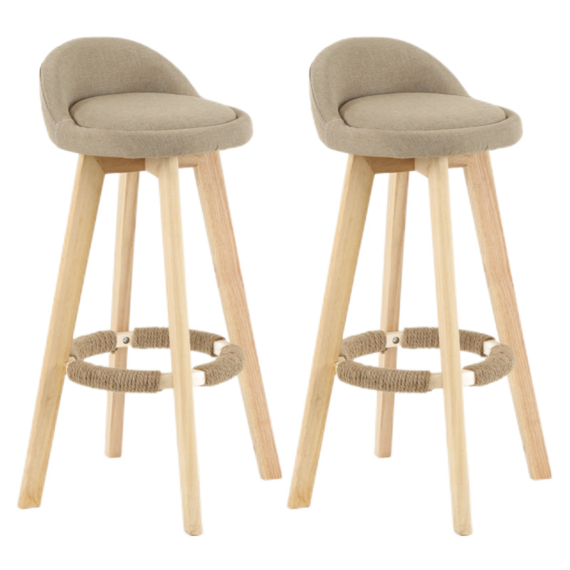 Taburete moderno sin brazos para mostrador, taburete de bar de madera para sala de estar con cojín y pedal