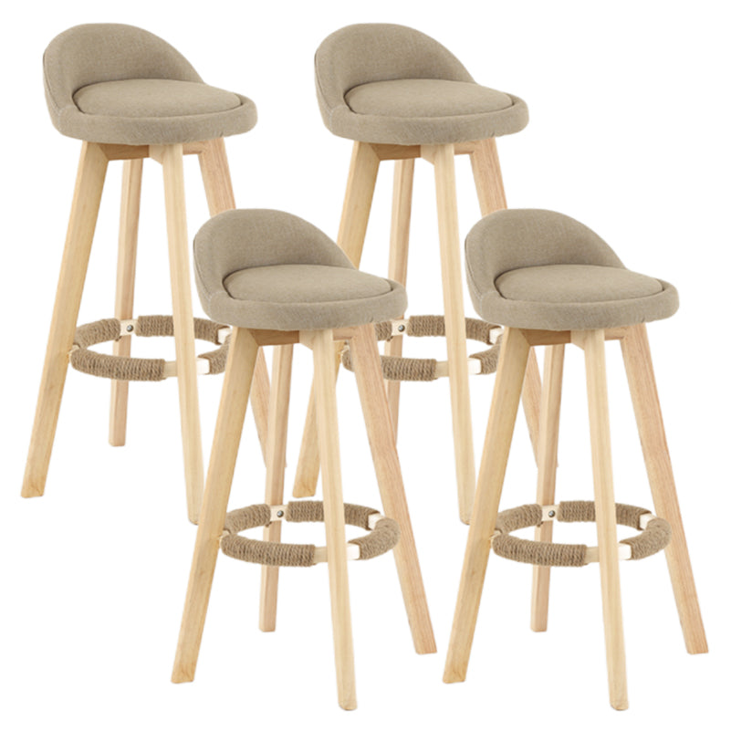Taburete moderno sin brazos para mostrador, taburete de bar de madera para sala de estar con cojín y pedal