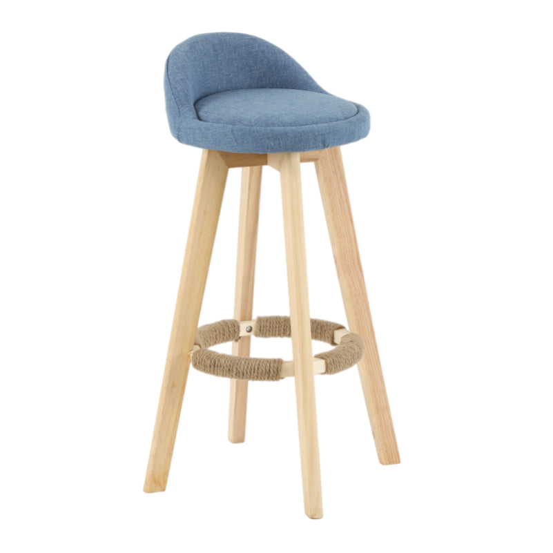 Taburete moderno sin brazos para mostrador, taburete de bar de madera para sala de estar con cojín y pedal