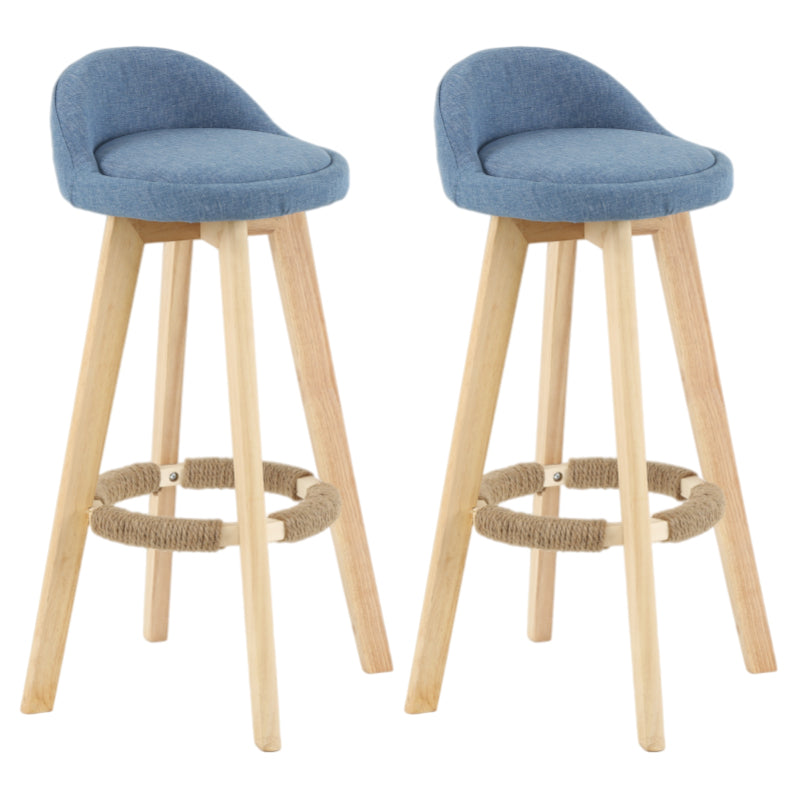 Taburete moderno sin brazos para mostrador, taburete de bar de madera para sala de estar con cojín y pedal