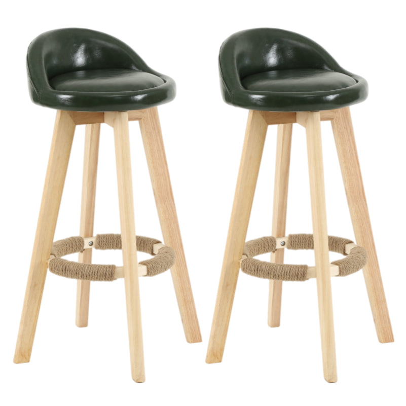 Taburete moderno sin brazos para mostrador, taburete de bar de madera para sala de estar con cojín y pedal