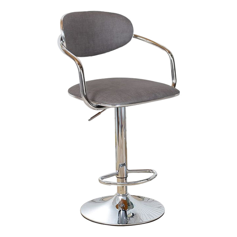 Modern Metal Low Back Bar Stool Armed Adjustable Swivel Bucket Counter Stool