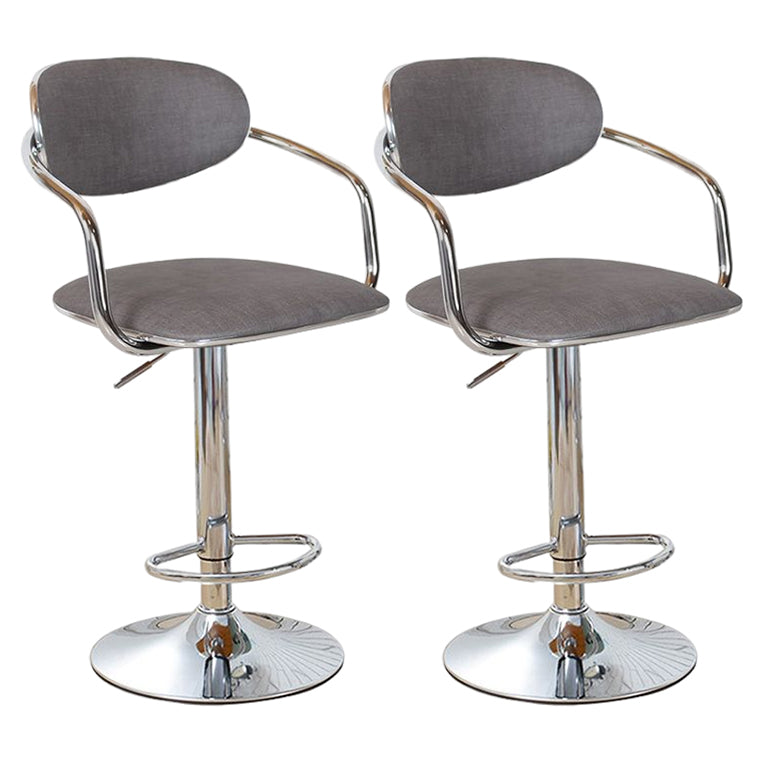 Modern Metal Low Back Bar Stool Armed Adjustable Swivel Bucket Counter Stool
