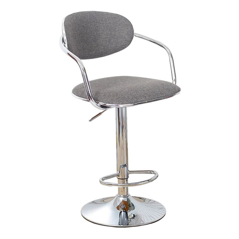 Modern Metal Low Back Bar Stool Armed Adjustable Swivel Bucket Counter Stool