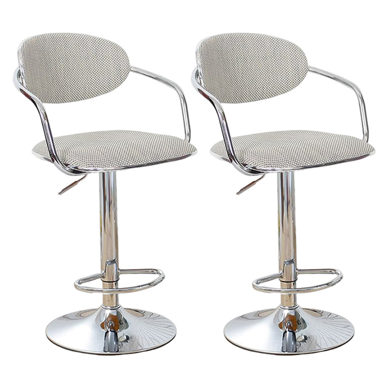 Modern Metal Low Back Bar Stool Armed Adjustable Swivel Bucket Counter Stool
