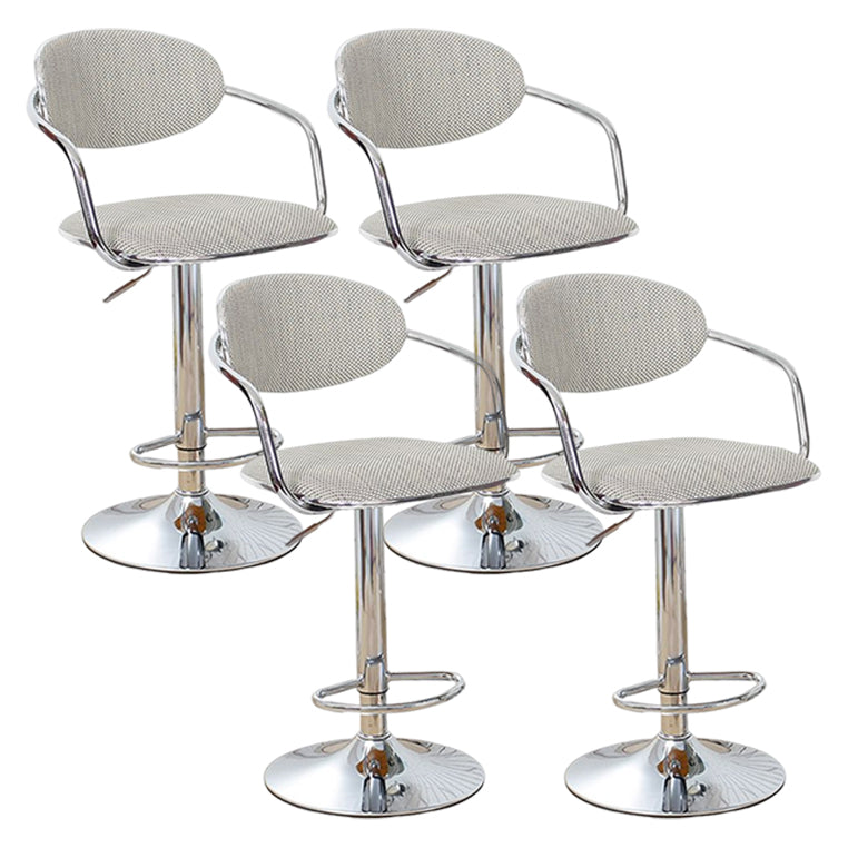 Modern Metal Low Back Bar Stool Armed Adjustable Swivel Bucket Counter Stool