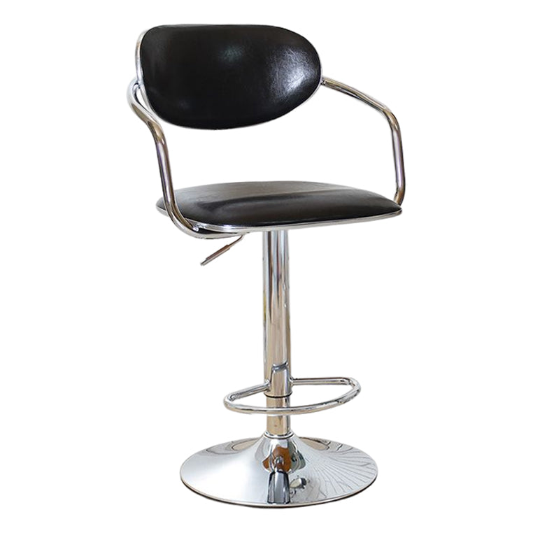 Modern Metal Low Back Bar Stool Armed Adjustable Swivel Bucket Counter Stool
