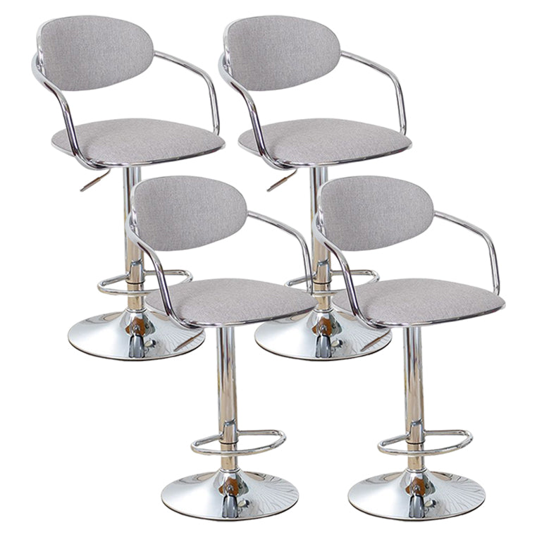 Modern Metal Low Back Bar Stool Armed Adjustable Swivel Bucket Counter Stool