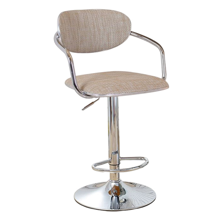 Modern Metal Low Back Bar Stool Armed Adjustable Swivel Bucket Counter Stool