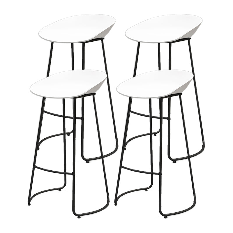Modern Style Metal Bar Stool with Footrest and Low Back Cafe Creative Bar Stool