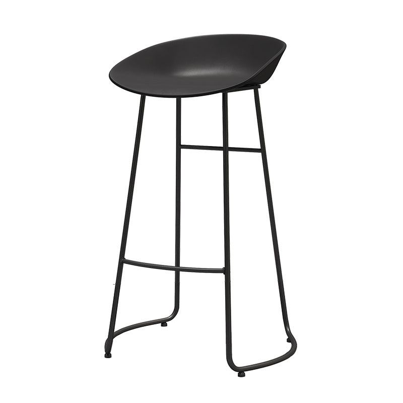 Modern Style Metal Bar Stool with Footrest and Low Back Cafe Creative Bar Stool