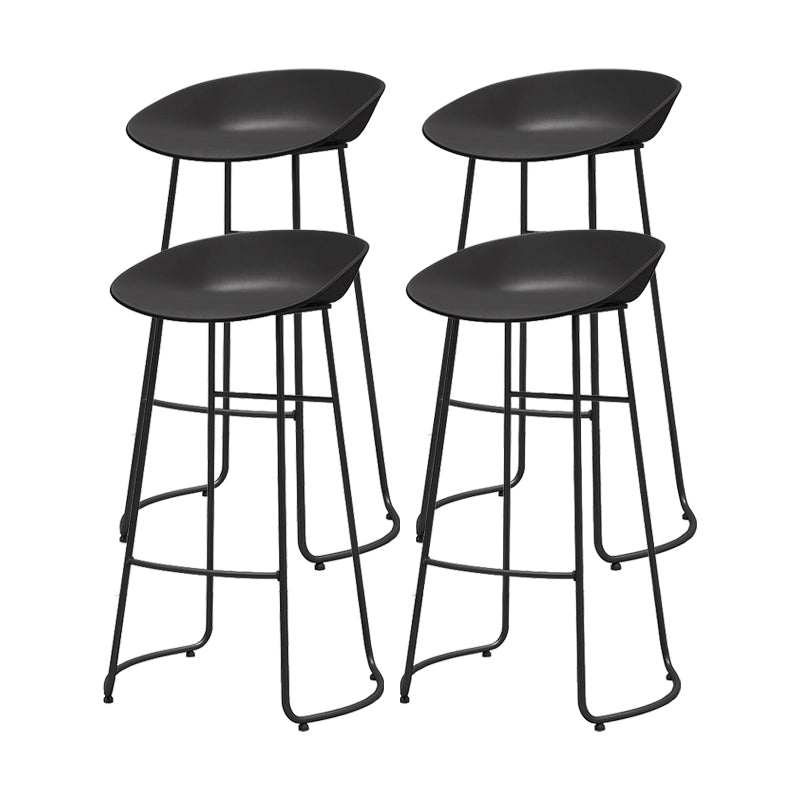 Modern Style Metal Bar Stool with Footrest and Low Back Cafe Creative Bar Stool