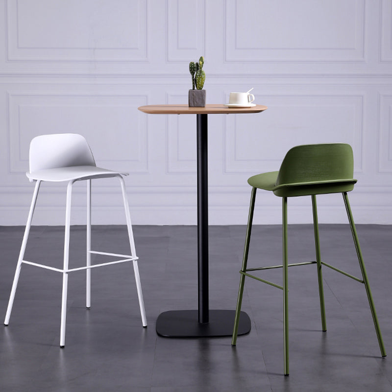 Industrial Style Bar-stool Rectangle PP Seat Counter Stool for Kitchen Bar