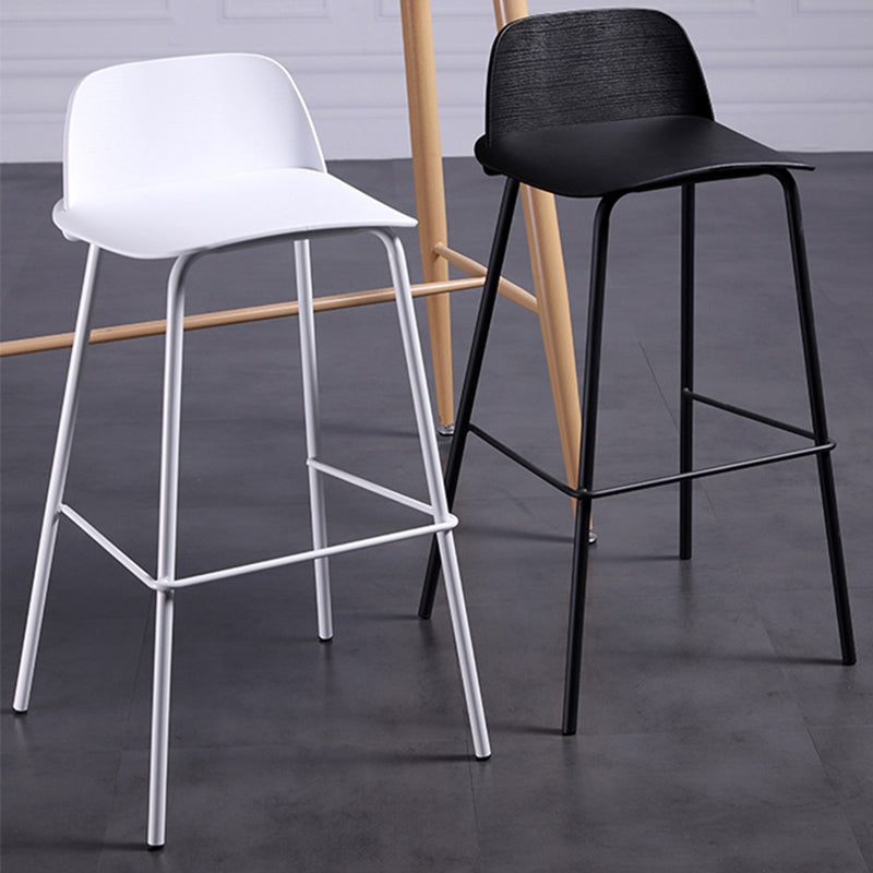 Industrial Style Bar-stool Rectangle PP Seat Counter Stool for Kitchen Bar