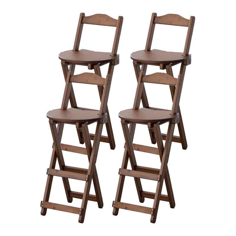 Contemporary Solid Wood Folding Bar Stool Indoor Bar Stool with Wooden Seat