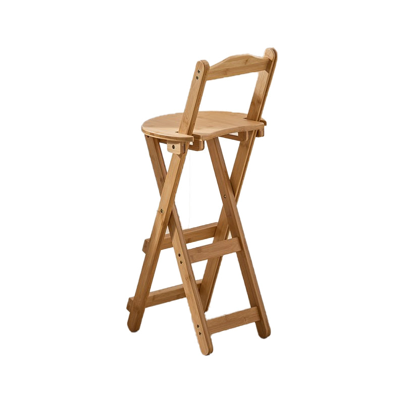 Contemporary Solid Wood Folding Bar Stool Indoor Bar Stool with Wooden Seat
