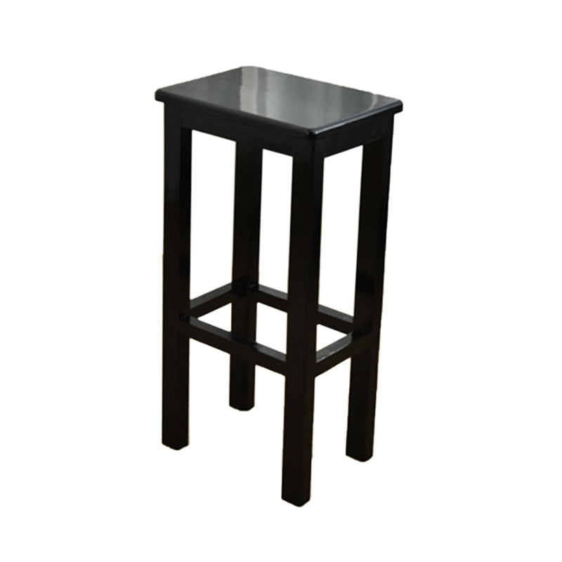 Modern Armless Stackable Counter Stool Wood Study Bar Stool with Wooden Seat and Pedal