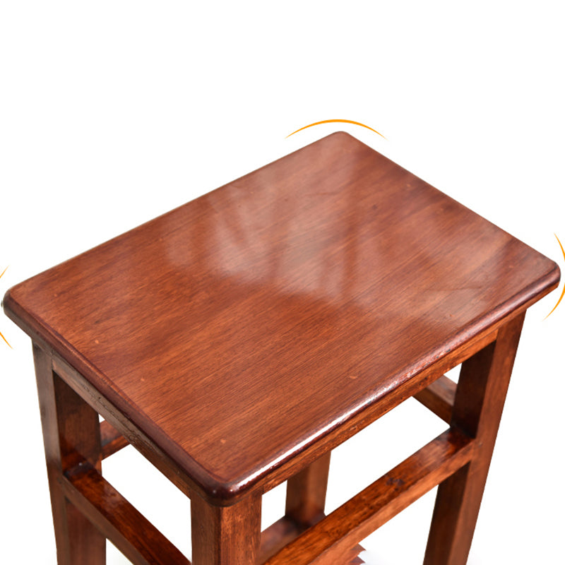 Modern Armless Stackable Counter Stool Wood Study Bar Stool with Wooden Seat and Pedal