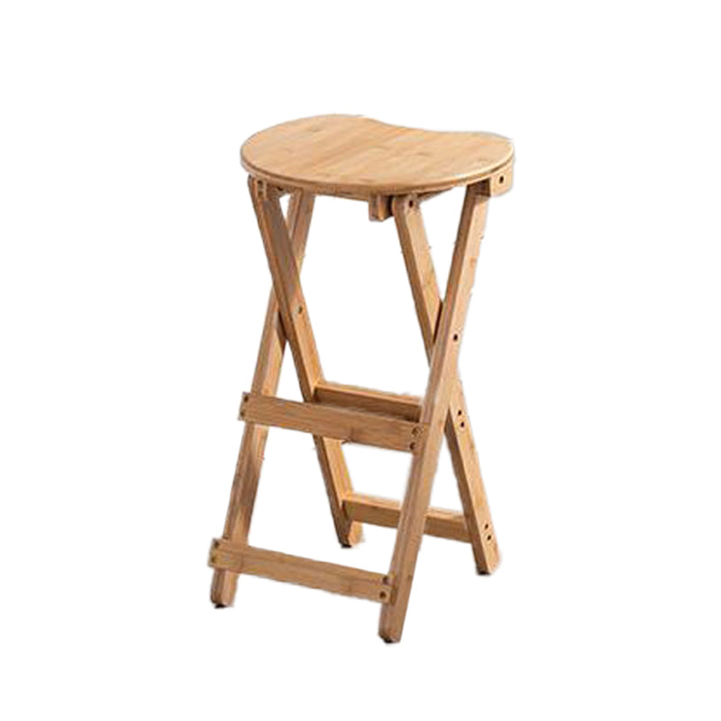Taburete de bar de madera plegable sin brazos moderno para cocina con asiento de madera