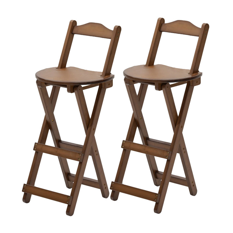 Taburete de bar de madera plegable sin brazos moderno para cocina con asiento de madera
