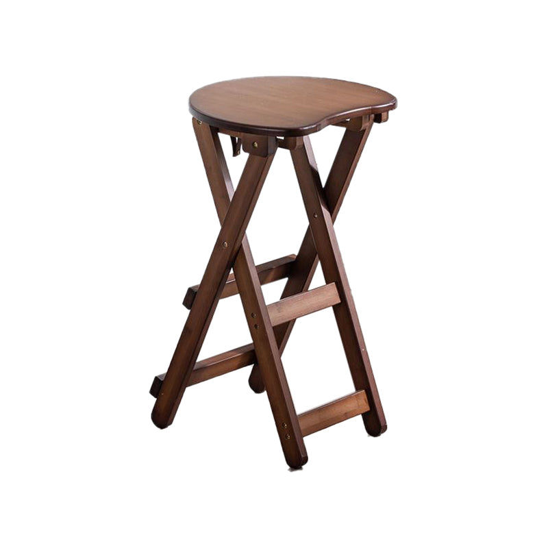 Taburete de bar de madera plegable sin brazos moderno para cocina con asiento de madera