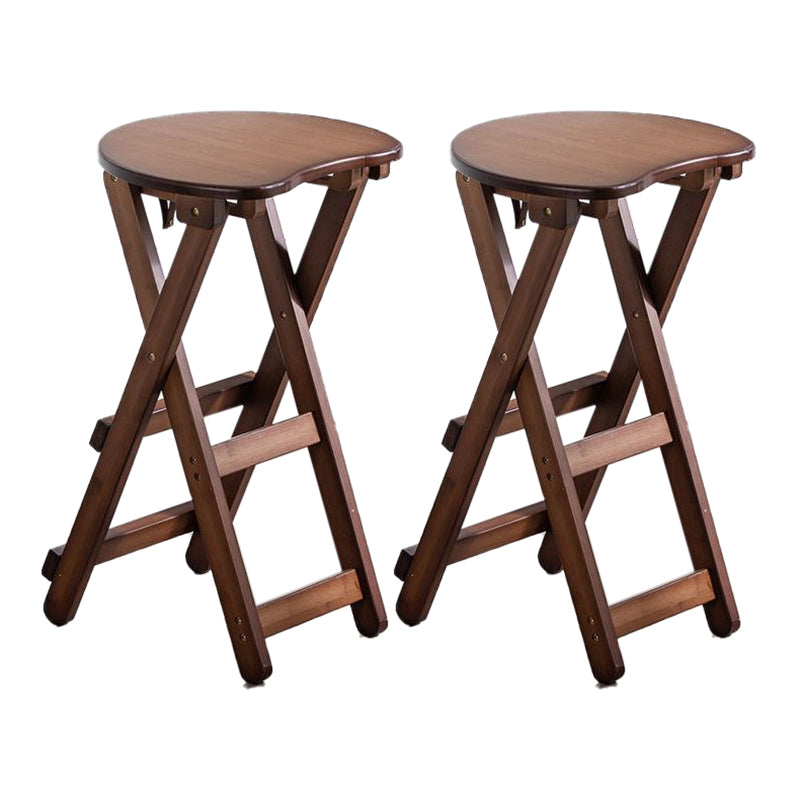 Taburete de bar de madera plegable sin brazos moderno para cocina con asiento de madera