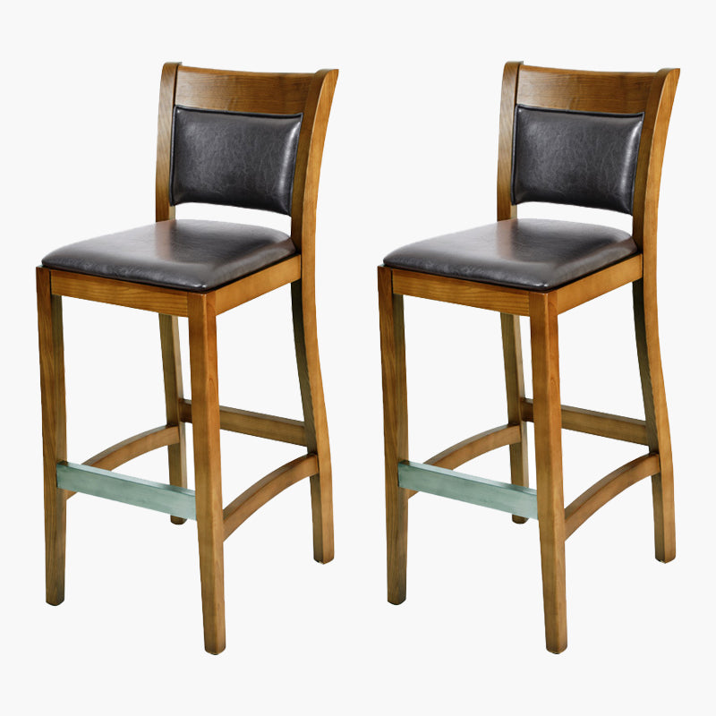 Modern Style Solid Wood Bar Stool with Footrest Bar Lounge Bar Stool 30 Inches