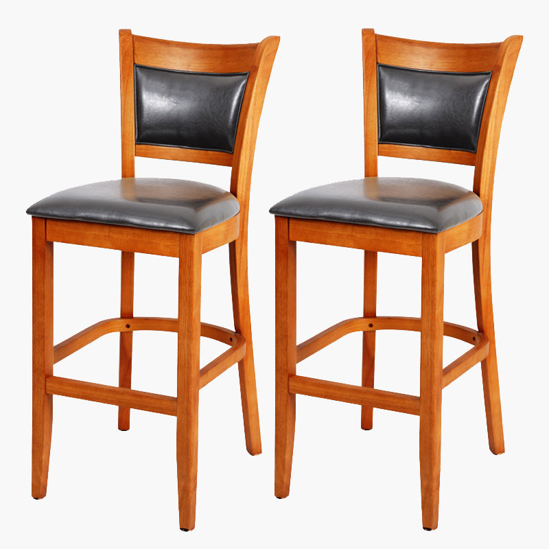Modern Style Solid Wood Bar Stool with Footrest Bar Lounge Bar Stool 30 Inches