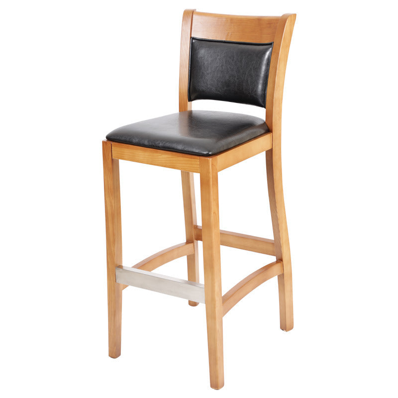 Modern Style Solid Wood Bar Stool with Footrest Bar Lounge Bar Stool 30 Inches