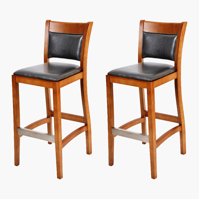 Modern Style Solid Wood Bar Stool with Footrest Bar Lounge Bar Stool 30 Inches