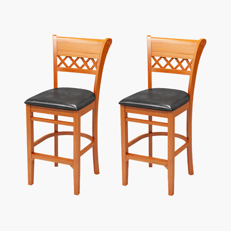 Modern Style Solid Wood Bar Stool with Footrest Bar Lounge Bar Stool 30 Inches