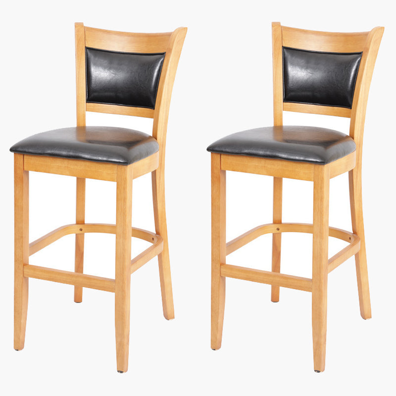 Modern Style Solid Wood Bar Stool with Footrest Bar Lounge Bar Stool 30 Inches