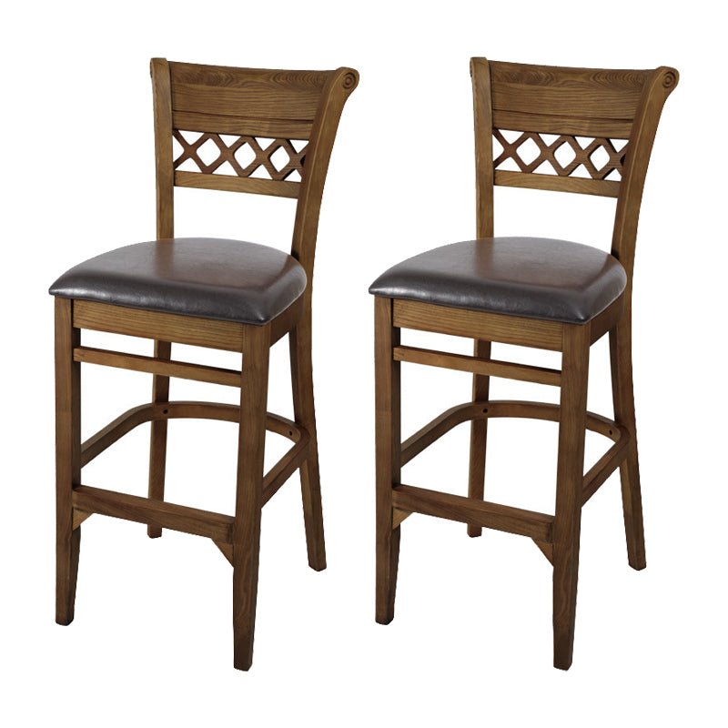 Modern Style Solid Wood Bar Stool with Footrest Bar Lounge Bar Stool 30 Inches