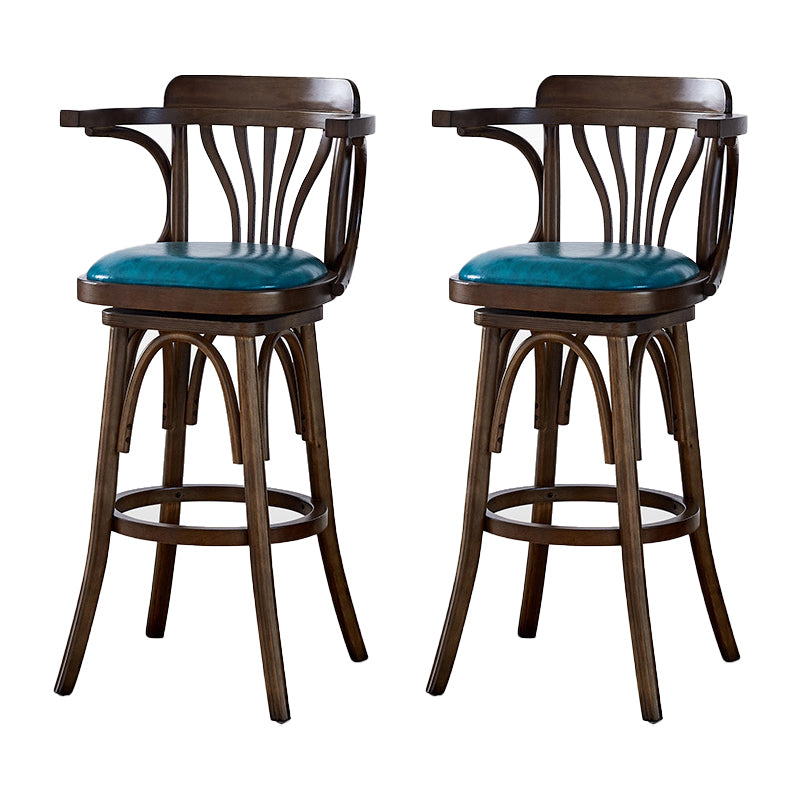 Modern Style Solid Wood Bar Stool with Footrest Bar Lounge Bar Stool 30 Inches