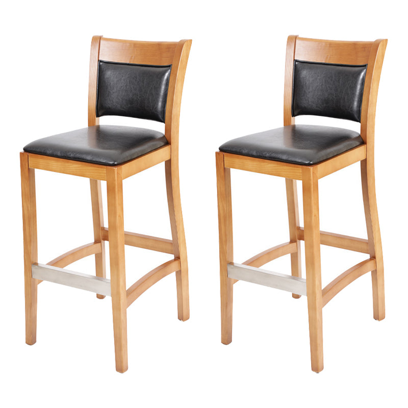 Modern Style Solid Wood Bar Stool with Footrest Bar Lounge Bar Stool 30 Inches