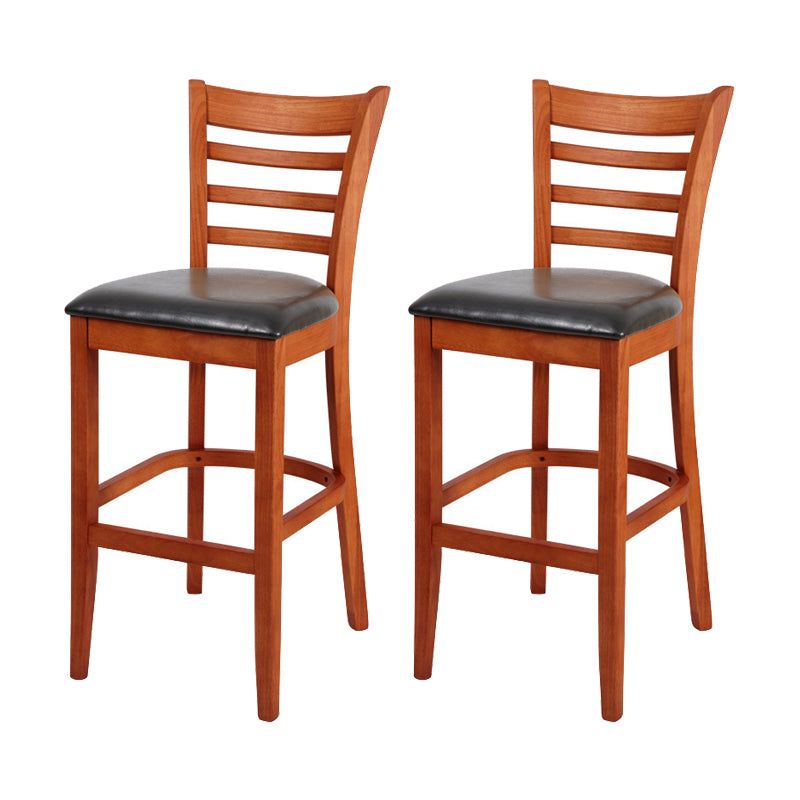 Modern Style Solid Wood Bar Stool with Footrest Bar Lounge Bar Stool 30 Inches