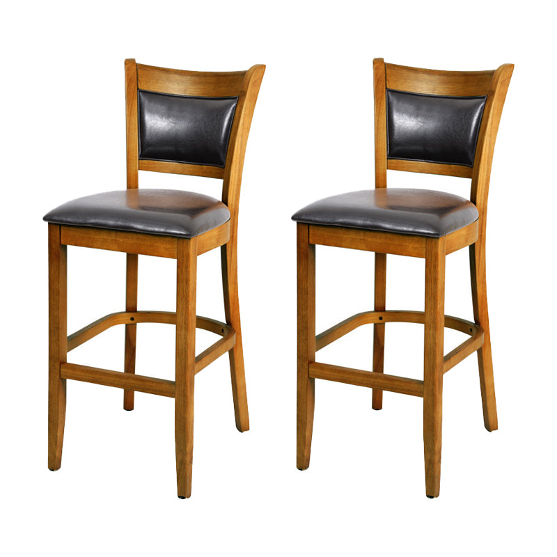 Modern Style Solid Wood Bar Stool with Footrest Bar Lounge Bar Stool 30 Inches