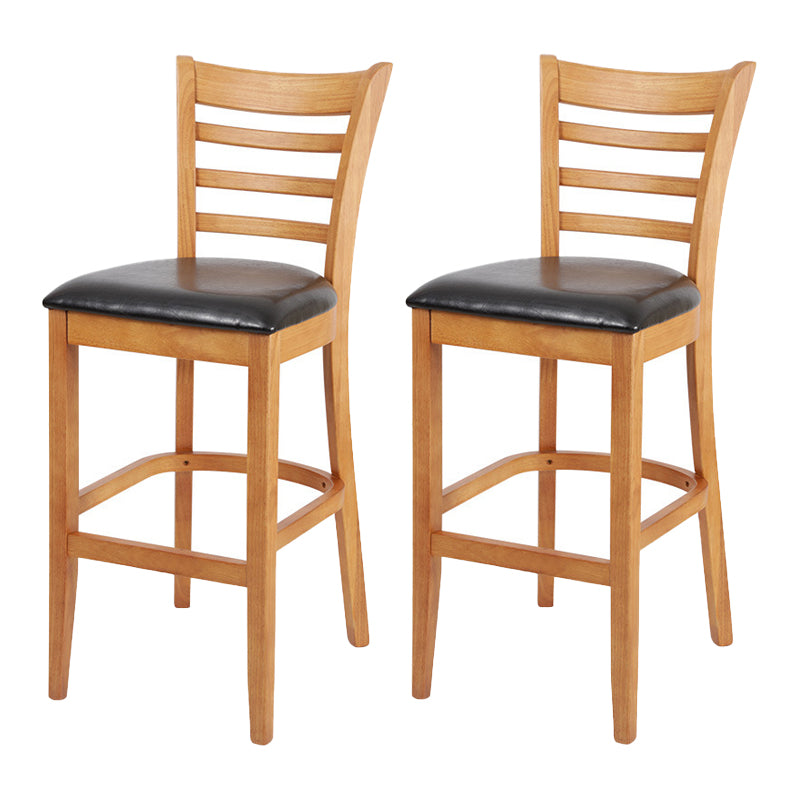 Modern Style Solid Wood Bar Stool with Footrest Bar Lounge Bar Stool 30 Inches
