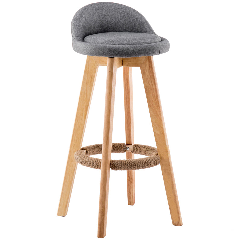 Modern Rotatable Backrest Counter Stool Wood Cafe Bar Stool with Cushion and Pedal