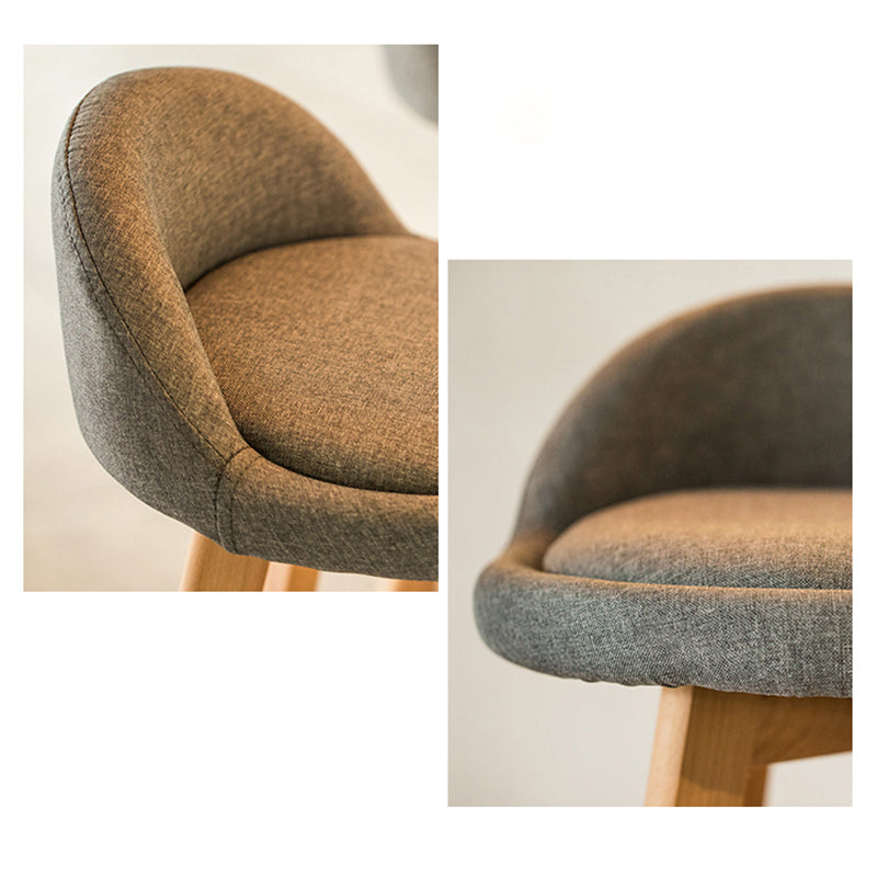Modern Rotatable Backrest Counter Stool Wood Cafe Bar Stool with Cushion and Pedal